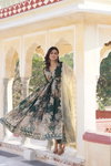 KA 1086 Russian Silk Embroidery Alia Cut Gown Dupatta Wholesalers In Delhi 